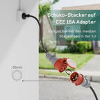 Mobile Wallbox deM2D11B10 11 kW Typ 2 Ladegerät 3-phasig 6-16 A mit App-Steuerung 10 m Ladekabel CEE 16A 400V