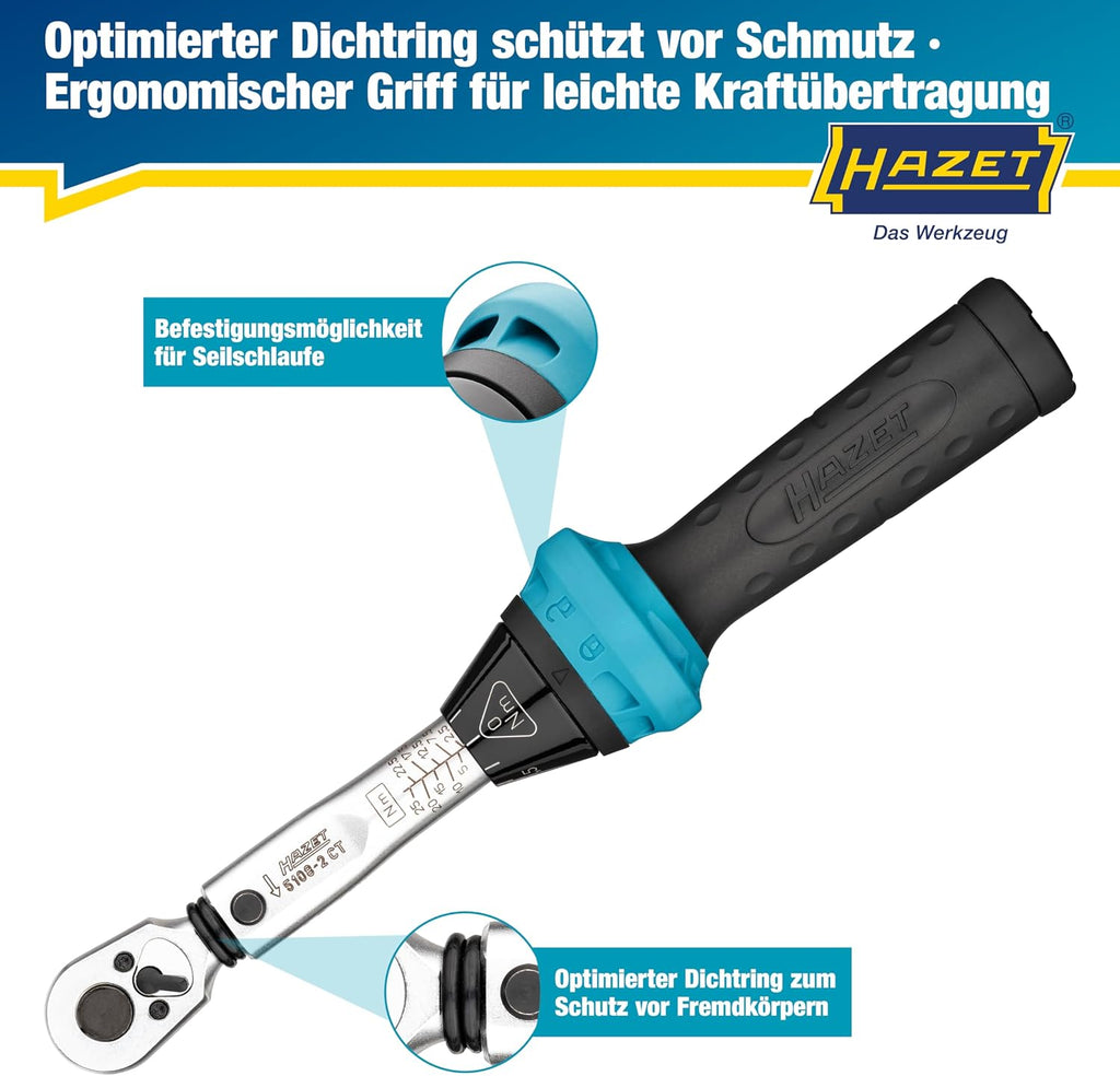 Drehmomentschlüssel 5108-2CT 2,5-25 Nm 1/4 Zoll Umschaltknarre Fahrrad Werkzeug mit Kalibrierschein 232 mm