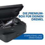 Akku-Rotationswerkzeug 8250 12 V 5000–30000 U/min bürstenlos mit 65 Zubehören 5 Aufsätzen 2 Akkus und Ladegerät