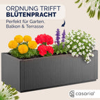 Blumenkasten 4er Set Ethica 80L 80x36x35cm Kunststoff Pflanzkasten mit Ablaufboden frostbeständig