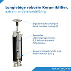 Outdoor-Wasserfilter Pocket 2010000 mit Keramikfilter bis 50000 L 1 L/min kompakter Pumpfilter mit Vorfilter