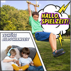 Ninja Hindernisparcours für Kinder Slackline Set 16,8 m mit Kletternetz Seilleiter Gymnastikringen Outdoor Trainingsgerät