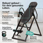Klappbare Inversionsbank SP-INV-1100-B mit 4 Inversionswinkeln bis 90° und 135 kg Belastbarkeit Schwarz