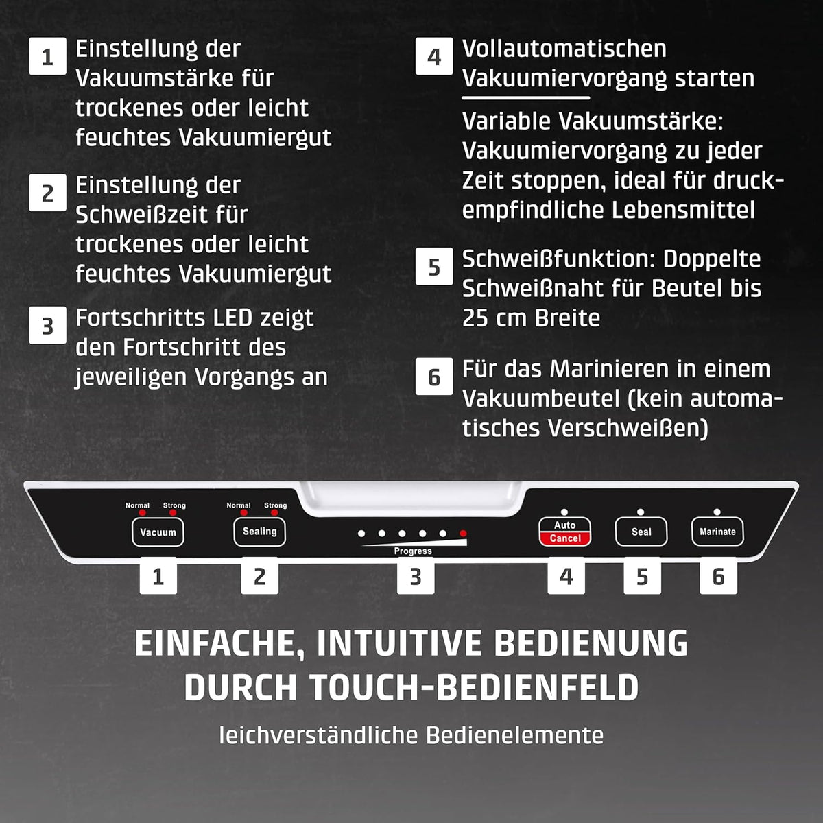 Kammervakuumierer VacuChef 40 Modell 1417 3L Vakuumkammer 70L/min Doppelte Schweißnaht inkl 20 Vakuumbeutel