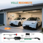Mobile Wallbox 11kW mit App 400V 16A 3-phasig 7,6m Typ 2 Ladekabel CEE IP66 OLED Wandmontage für E-Autos