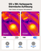 Wärmebildkamera TC002C Duo 512 x 384 25 Hz 40 mK USB-C für Android iOS mit Infrarotkamera