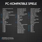 Gaming Rennlenkrad G29 mit 900° Lenkbereich Force Feedback Edelstahlpedalen und Leder-Lenkrad für PS5 PS4 PC Mac