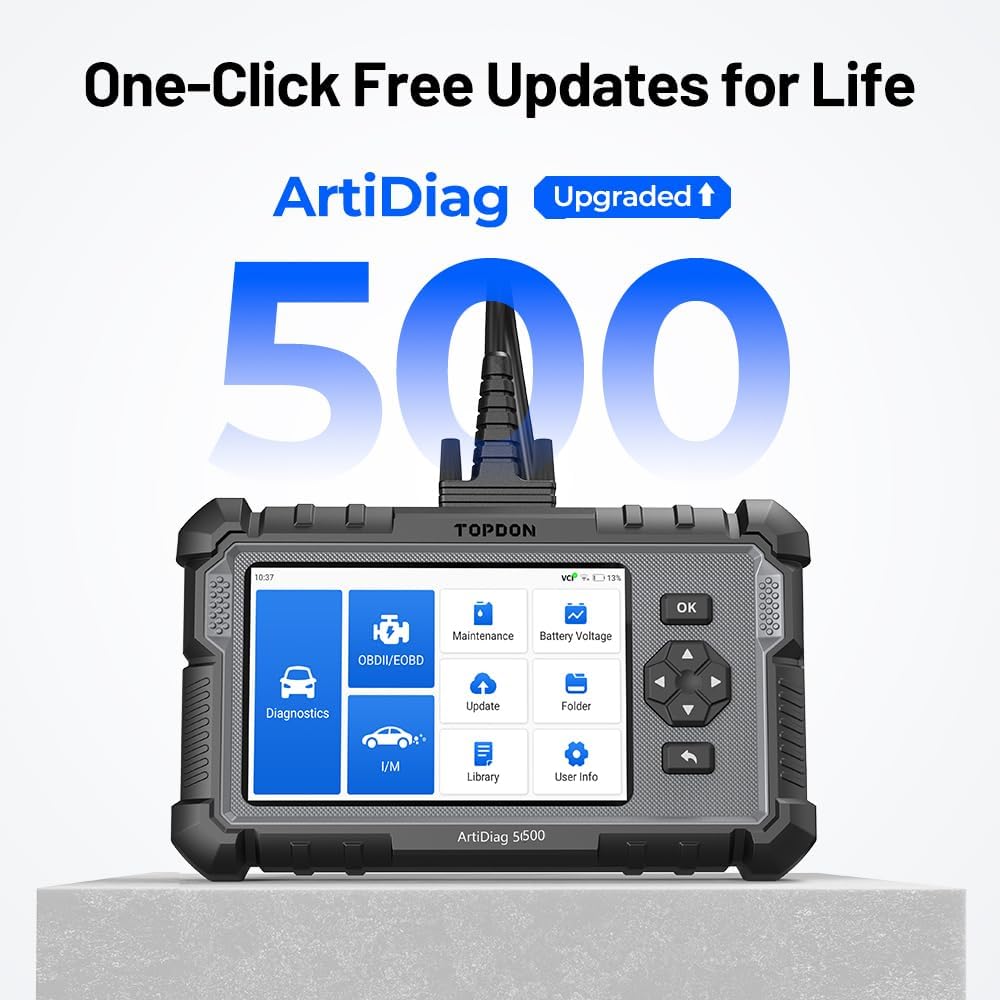 OBD2 Diagnosegerät ArtiDiag 500 4 Systeme Motor ABS SRS Getriebe 6 Service Funktionen AutoVIN Android 11 Kabel 5 Zoll