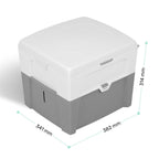 Mobile Trockentrenntoilette WandaGO P1 höhenverstellbar 31–44 cm 150 kg 6,5 L + 4,6 L Grau