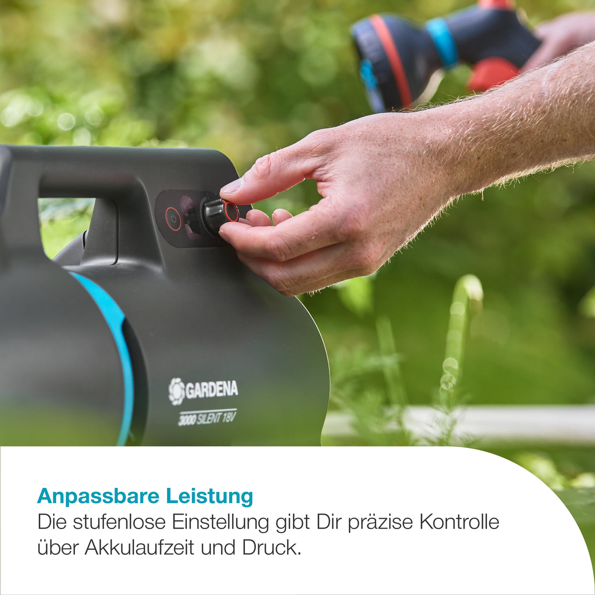 Akku-Gartenpumpe 3000 Silent 18V P4A 3000 l/h 14610-20 mit Akku und Ladegerät für Gartenbewässerung