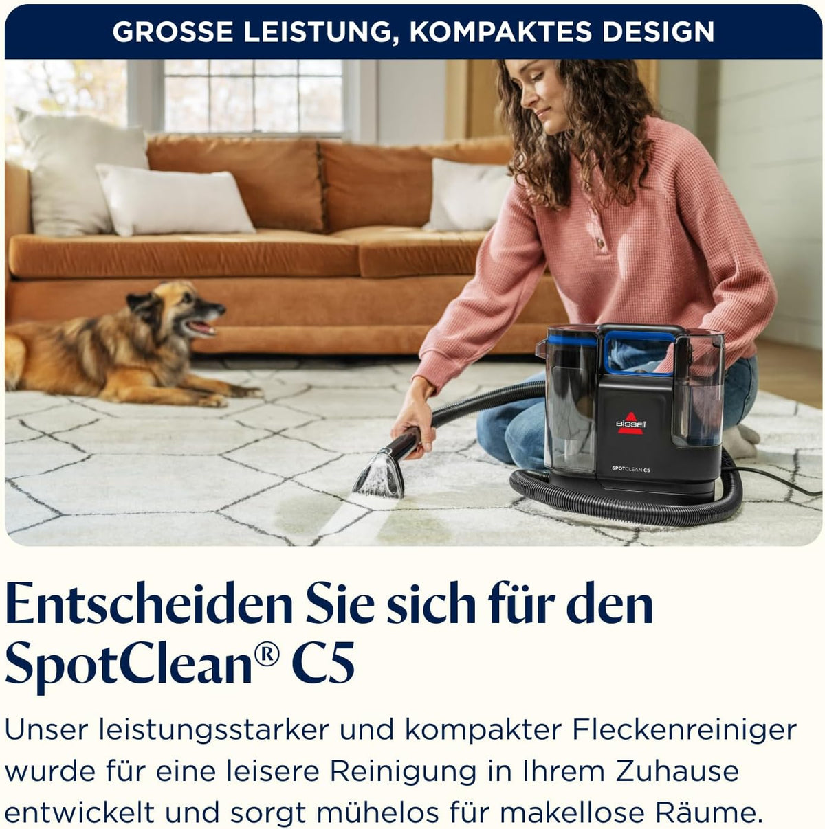 Polsterreiniger Teppichreiniger SpotClean C5 400W Nasssauger tragbar 3,72 kg für Teppiche Polster Auto