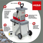 Gartenhäcksler Walzenhäcksler ILH 3000 A 3000W 44mm Aststärke leises Schneidsystem 60L Fangbox