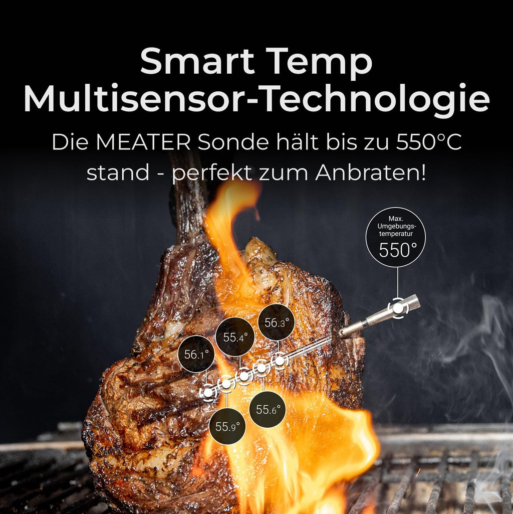 Digitales Fleischthermometer Pro Duo 2 Sonden Kabellos WLAN App Steuerung für Grill Ofen Smoker