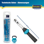 Drehmomentschlüssel 5108-2CT 2,5-25 Nm 1/4 Zoll Umschaltknarre Fahrrad Werkzeug mit Kalibrierschein 232 mm