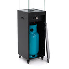 Gas-Terrassenheizer Faro 8 kW freistehend 36 x 36 x 150 cm Schwarz mit Gasregler und Schutzhülle