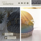 Polyrattan Sonneninsel Santorin II wetterfest 175 x 171 cm mit Sonnendach und Kissen