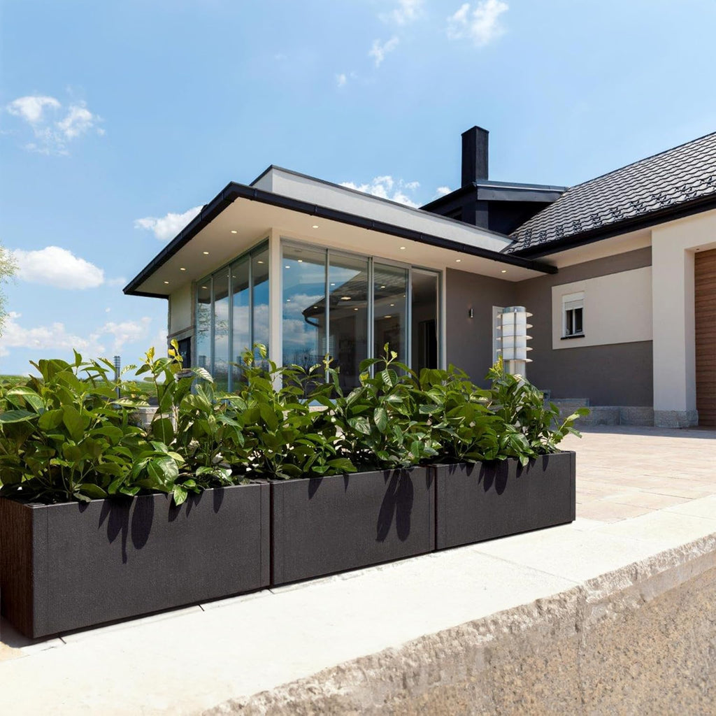 Blumenkasten 4er Set Ethica 80L 80x36x35cm Kunststoff Pflanzkasten mit Ablaufboden frostbeständig