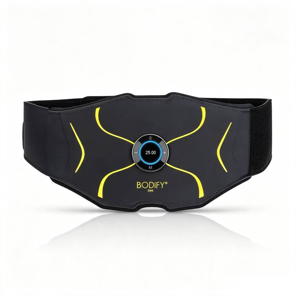 EMS Bauchtrainer Max für gezielte Bauchmuskelstimulation mit Controller Ladekabel und Verlängerungsgurt