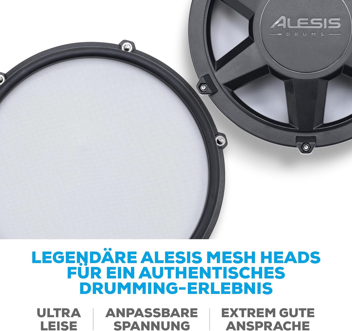 E-Drum Set 8-teilig Nitro Max Kit 10 Zoll Dual-Zone Snare Mesh Pads Bluetooth USB MIDI 440+ Sounds