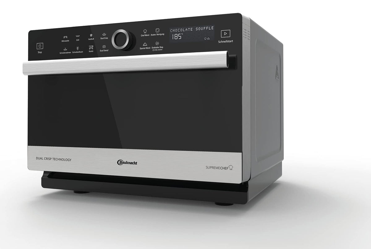Multifunktionsmikrowelle MW 3391 SX 33 L 1000 W mit Heißluft Grill CrispFry Dampfgaren und Dampfgarbehälter