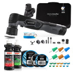 Akku Poliermaschine EVO Mini 25-teiliges Set mit Exzenter und Rotation Akkus Adaptern Polierpads und Zubehör