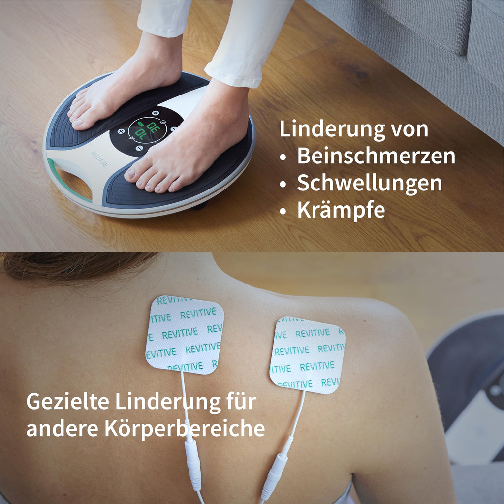 Durchblutungs-Stimulator Medic mit NMES-Technologie und TENS-Pads zur Anwendung an Beinen und Körper kabellos