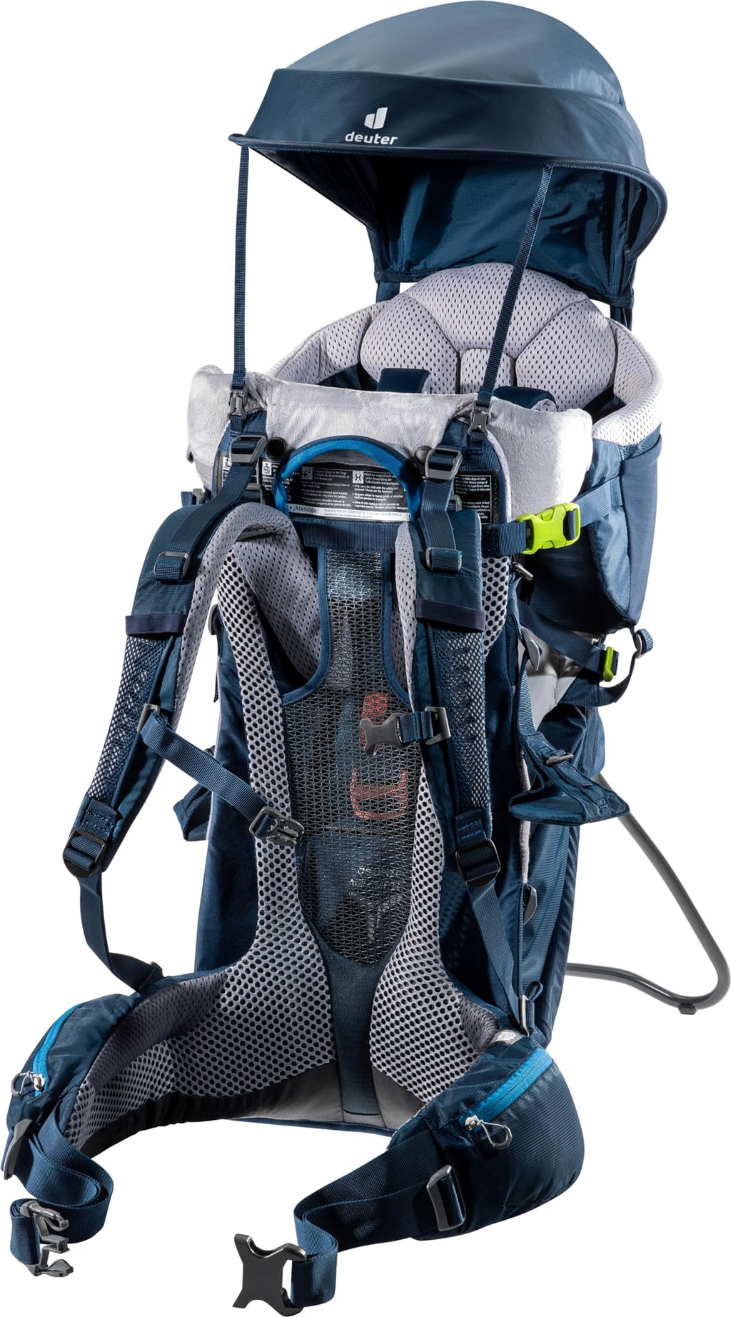 Kindertrage Kid Comfort mit verstellbarer Rückenlänge und Kindersitz Sonnendach VariFlex Hüftflossen bis 22 kg Blau