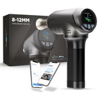 Massagepistole OM 4.0 Flex mit 8–12 mm Amplitude 5 Frequenzstufen 4000 mAh Akku 8 Aufsätzen und App