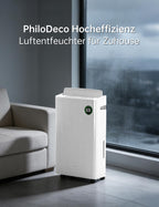 Luftentfeuchter elektrisch 20 L/Tag für Keller und Räume bis 50 m² mit 5,5-L-Wassertank 180 m³/h und 24-Stunden-Timer