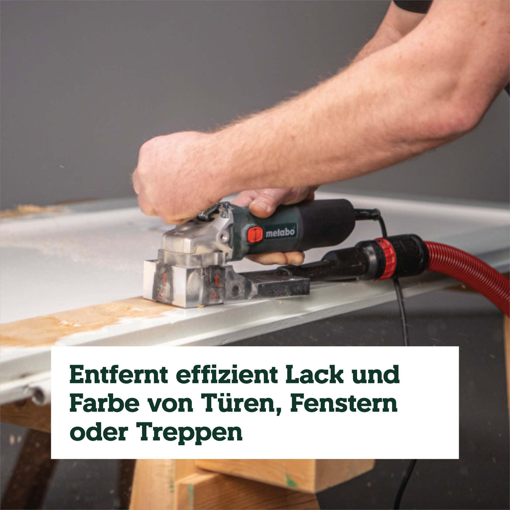 Lackfräse LF 850 S 850 W mit stufenloser Frästiefe 4 Hartmetall-Wendemessern und metaBOX 145