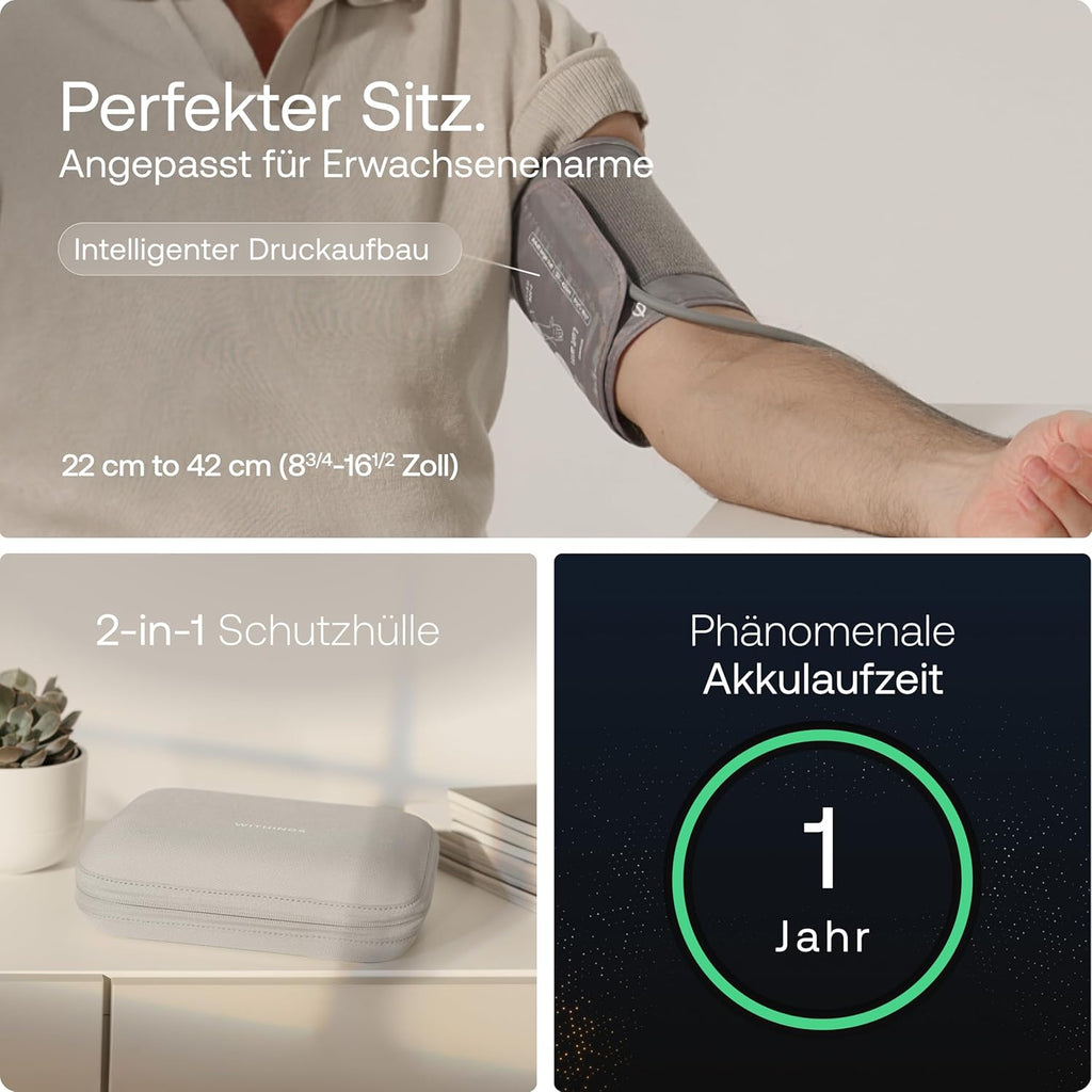 Oberarm-Blutdruckmessgerät mit EKG WPM07-08-all-Inter WLAN Bluetooth-Synchronisierung für iOS und Android