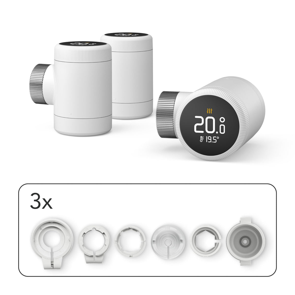 Smartes Heizkörperthermostat X Trio Pack mit App-Steuerung Thread Matter und Touchscreen 3er Set