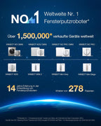 Fensterputzroboter W2 Pro Omni WG851-11 Glasreinigung 6-in-1 Station Win-SLAM 4.0 12-Stufen Schutz 3-Düsen Sprühkopf Weiß