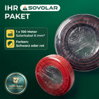 PV-Solarkabel H1Z2Z2-K 6 mm² 100 m Rolle Schwarz Kupfer 1500 V UV-beständig TÜV-zertifiziert