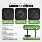 Sonnenschirmständer 162 kg befüllbar mit Rollen für Ampelschirme 84x84x21 cm Wasser Sand fahrbar