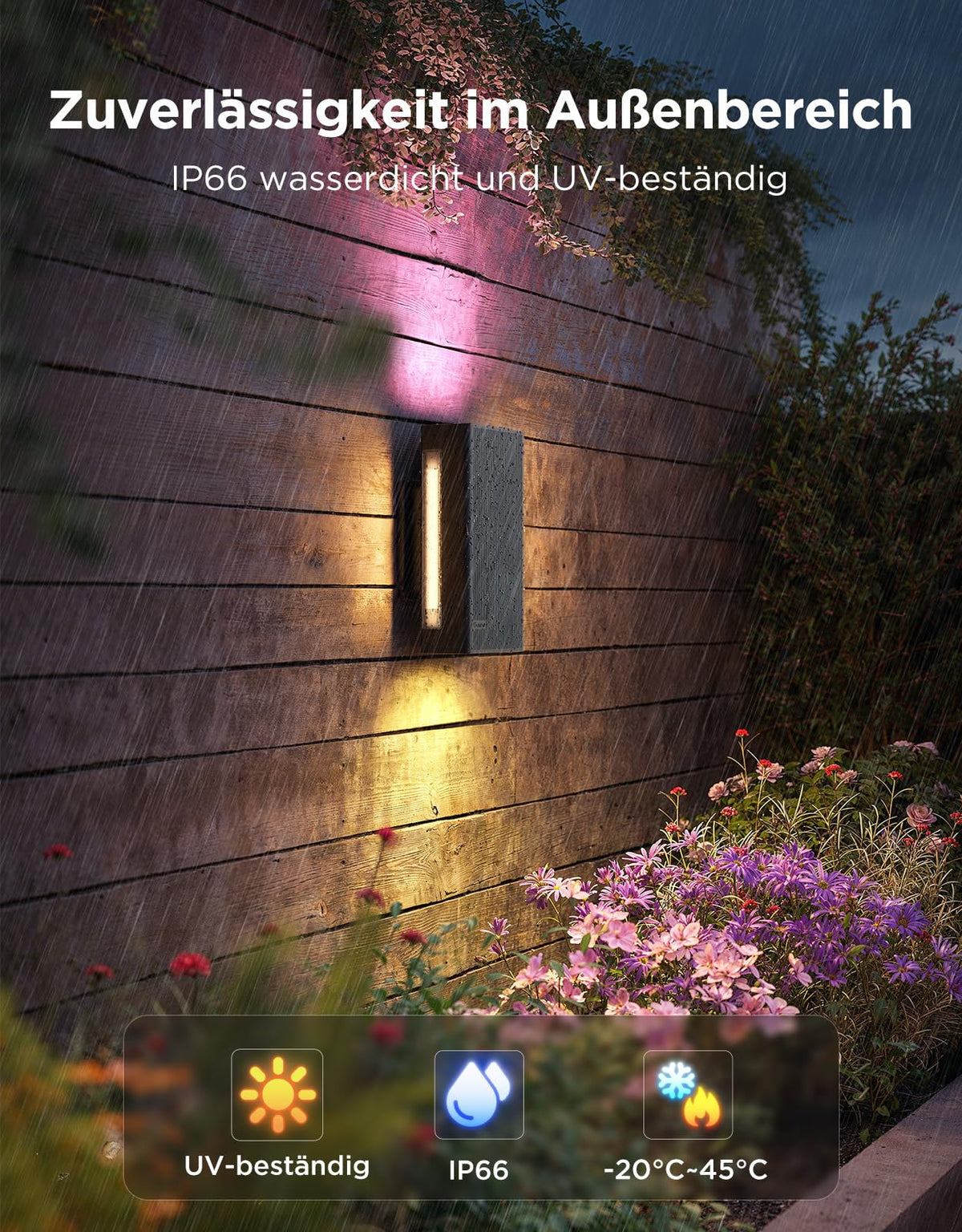 Outdoor UpDown LED Wandleuchten 2er Pack RGBICWW 1400 lm 2700K–6500K IP66 WLAN Bluetooth Matter kompatibel