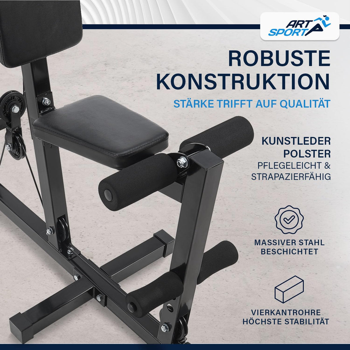 Kraftstation ProfiGym 2000 Modell 24808 mit 40 kg Gewichten Latzug Butterfly Seilzug und Beinstrecker Schwarz