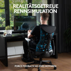 Gaming Rennlenkrad G29 mit 900° Lenkbereich Force Feedback Edelstahlpedalen und Leder-Lenkrad für PS5 PS4 PC Mac