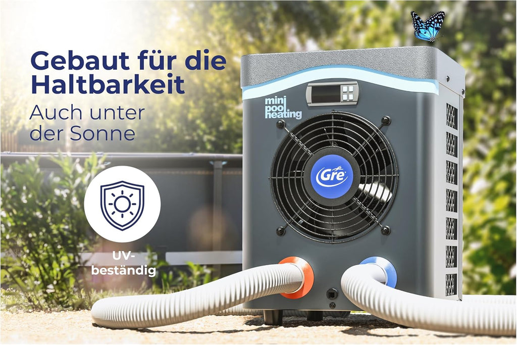 Pool-Wärmepumpe HPM20 20 m³ Poolheizung 230 V R32 Kältemittel 32/38 mm Schlauchanschluss