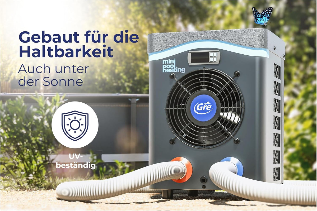Pool-Wärmepumpe HPM20 20 m³ Poolheizung 230 V R32 Kältemittel 32/38 mm Schlauchanschluss