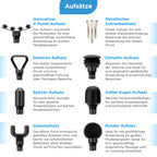 Massagepistole OM 4.0 Flex mit 8–12 mm Amplitude 5 Frequenzstufen 4000 mAh Akku 8 Aufsätzen und App