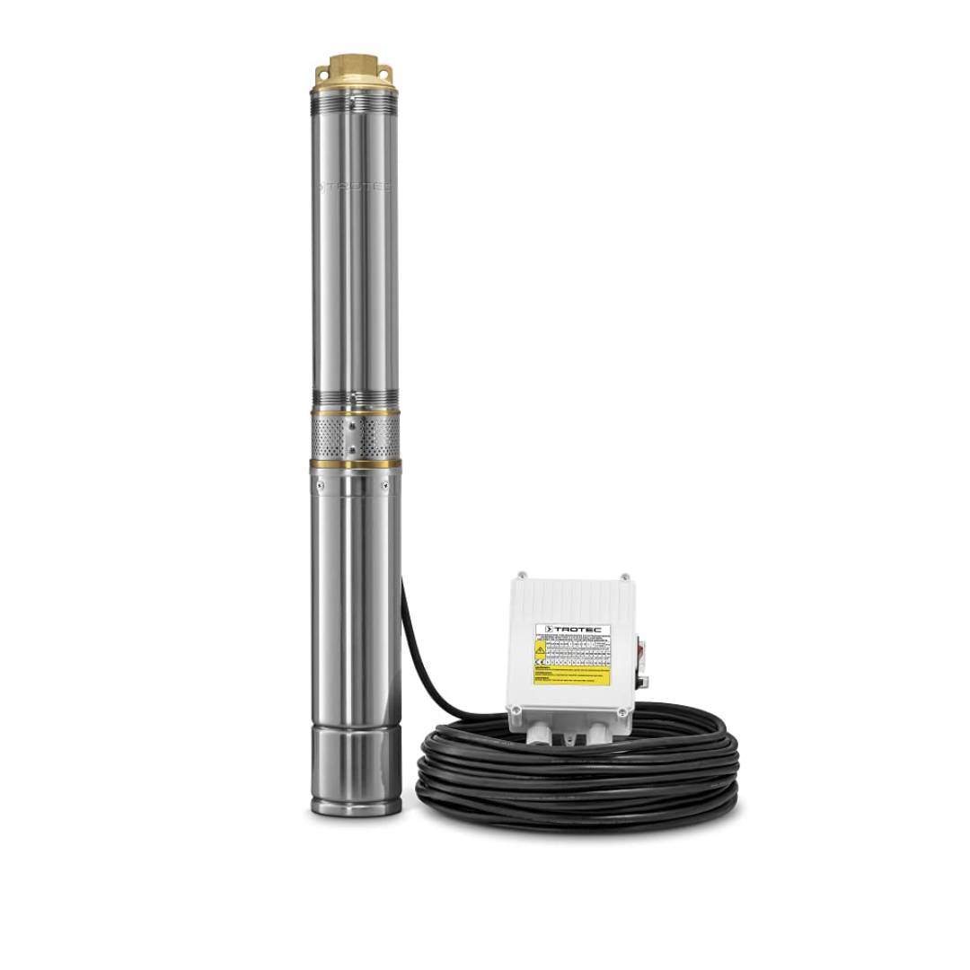Tiefbrunnenpumpe TDP 5500 E Edelstahl 6000 l/h 550 W 5,8 bar IP68 20 m Eintauchtiefe