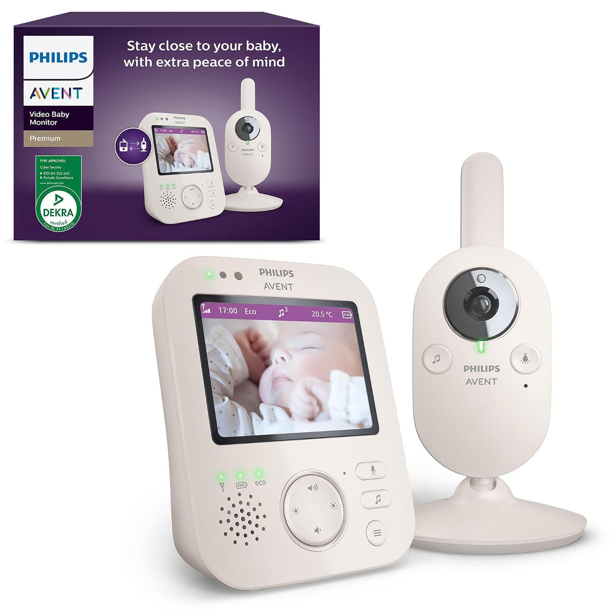 Video Babyphone mit Kamera SCD891/26 3,5 Zoll Display 720p Nachtsicht Temperaturüberwachung Schlaflieder