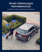 Dreifachobjektiv PoE Überwachungskamera außen 10MP+8MP 180° Panorama PTZ Auto-Tracking KI-Erkennung Farb- und IR-Nachtsicht 24/7-Aufzeichnung