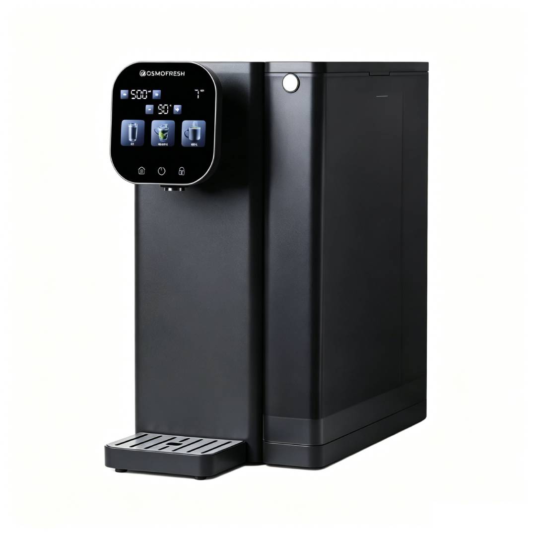 Auftisch Osmoseanlage Fusion Air mit Heißwasserspender 4,7 L 3-fach UV-C LED 10-stufige Filterung
