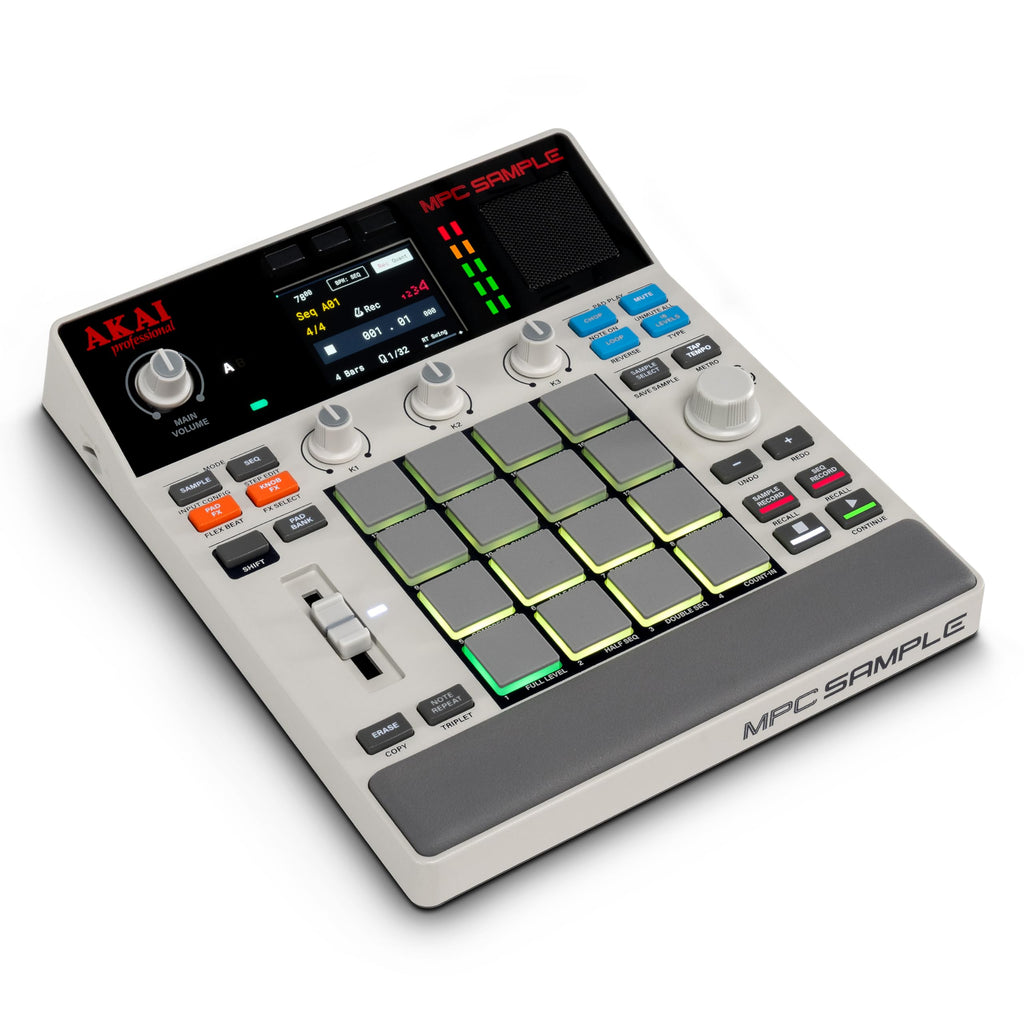 MPC Sampler MPCSAMPLE tragbar Standalone USB-C mit 16 Pads Lautsprecher Mikrofon und Akku 23,6 × 19,4 × 5 cm