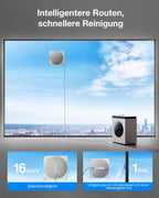 Fensterputzroboter W3 OMNI für Glas 800 N Saugkraft 3-Düsen-Sprühfunktion 350 ml App-Steuerung automatische Wischpadreinigung Kantenreinigung