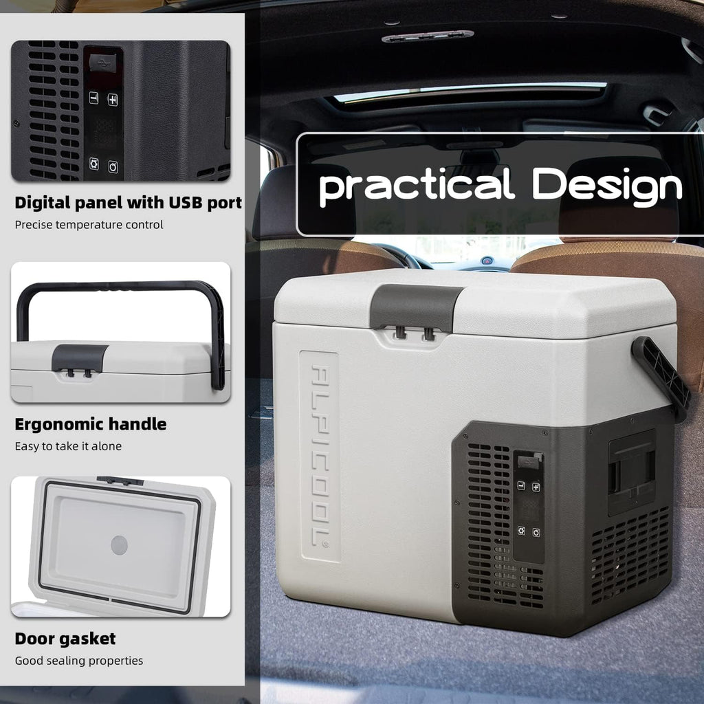 Tragbare Kompressor Kühlbox 18L 12V Mini Kühlschrank mit Gefrierfunktion -20°C Modell P18 für Auto Lkw Boot RV