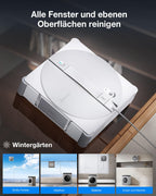 Fensterputzroboter W3 OMNI für Glas 800 N Saugkraft 3-Düsen-Sprühfunktion 350 ml App-Steuerung automatische Wischpadreinigung Kantenreinigung