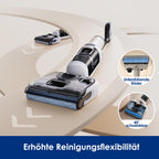 Nass-Trockensauger Floor One Stretch S6 180° Flachdesign 13 cm Liegehöhe 40 Min Laufzeit 21,6 V 85 °C Selbstreinigung HEPA-Filter